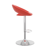 Faux Leather Bar Stool With Chrome Pedestal Base - Stoneleigh