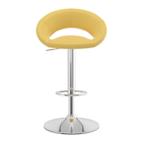 Faux Leather Bar Stool With Chrome Pedestal Base - Stoneleigh