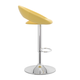 Faux Leather Bar Stool With Chrome Pedestal Base - Stoneleigh