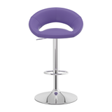 Faux Leather Bar Stool With Chrome Pedestal Base - Stoneleigh