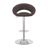 Faux Leather Bar Stool With Chrome Pedestal Base - Stoneleigh