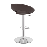 Faux Leather Bar Stool With Chrome Pedestal Base - Stoneleigh