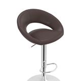 Faux Leather Bar Stool With Chrome Pedestal Base - Stoneleigh