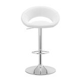 Faux Leather Bar Stool With Chrome Pedestal Base - Stoneleigh