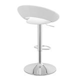 Faux Leather Bar Stool With Chrome Pedestal Base - Stoneleigh