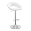 Faux Leather Bar Stool With Chrome Pedestal Base - Stoneleigh