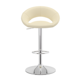 Faux Leather Bar Stool With Chrome Pedestal Base - Stoneleigh