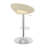 Faux Leather Bar Stool With Chrome Pedestal Base - Stoneleigh