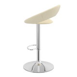 Faux Leather Bar Stool With Chrome Pedestal Base - Stoneleigh