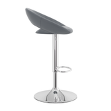 Faux Leather Bar Stool With Chrome Pedestal Base - Stoneleigh