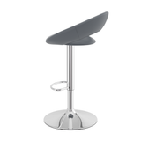 Faux Leather Bar Stool With Chrome Pedestal Base - Stoneleigh