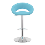 Faux Leather Bar Stool With Chrome Pedestal Base - Stoneleigh