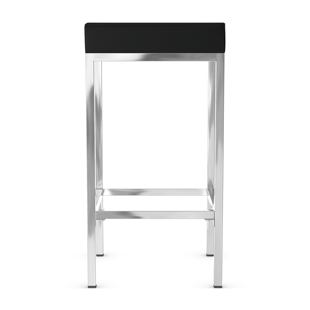 Faux Leather Bar Stool With Chrome Steel Frame - Cranston