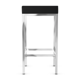 Faux Leather Bar Stool With Chrome Steel Frame - Cranston