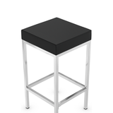 Faux Leather Bar Stool With Chrome Steel Frame - Cranston