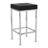 Faux Leather Bar Stool With Chrome Steel Frame - Cranston