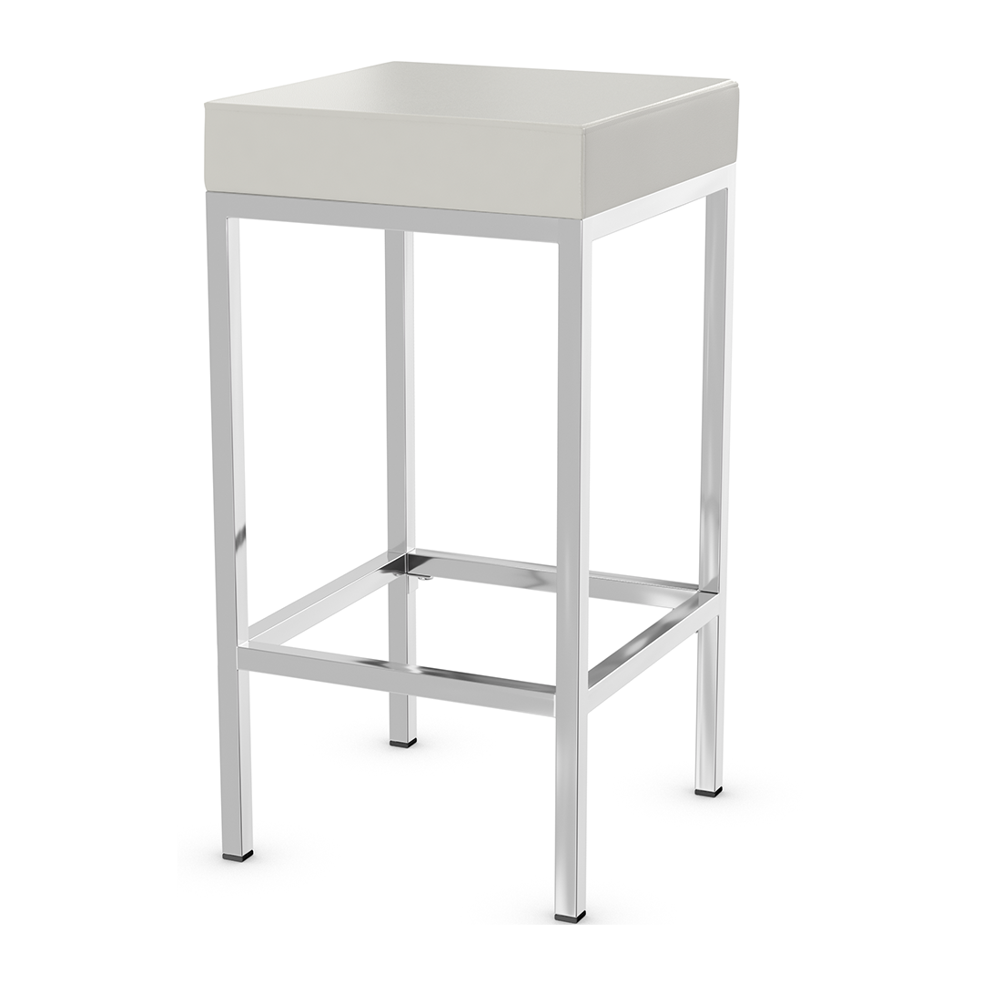 Faux Leather Bar Stool With Chrome Steel Frame - Cranston
