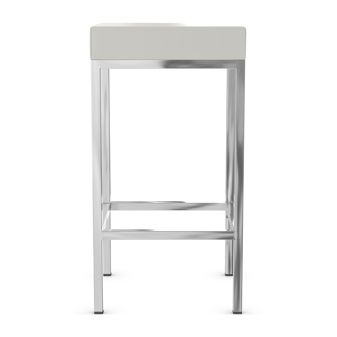 Faux Leather Bar Stool With Chrome Steel Frame - Cranston