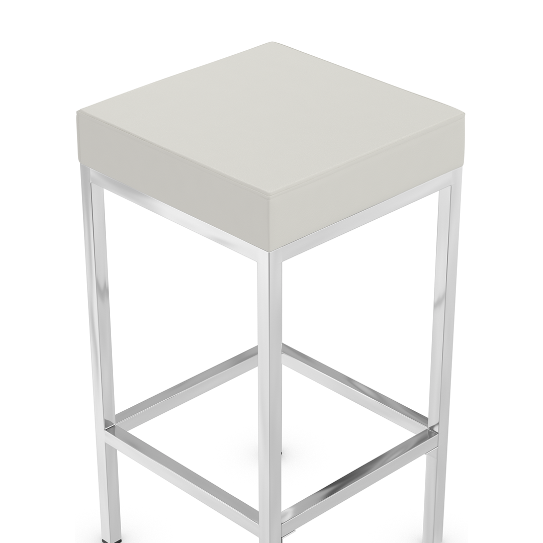 Faux Leather Bar Stool With Chrome Steel Frame - Cranston