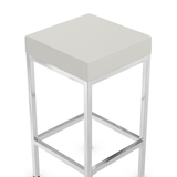 Faux Leather Bar Stool With Chrome Steel Frame - Cranston
