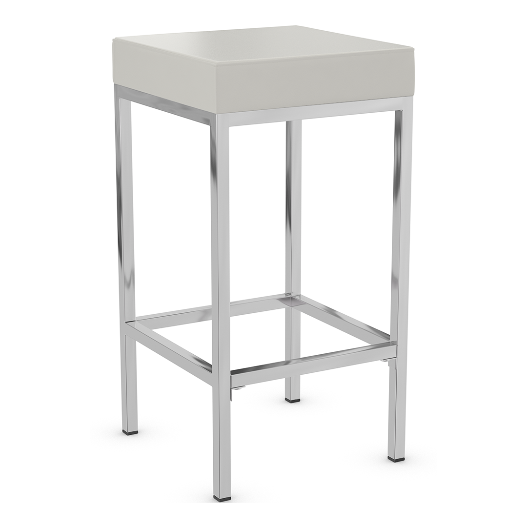 Faux Leather Bar Stool With Chrome Steel Frame - Cranston