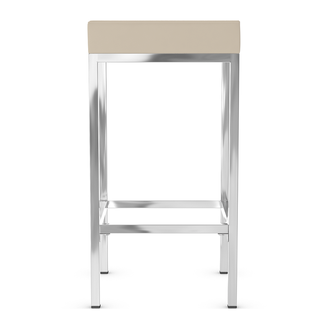 Faux Leather Bar Stool With Chrome Steel Frame - Cranston