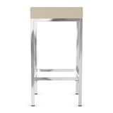 Faux Leather Bar Stool With Chrome Steel Frame - Cranston