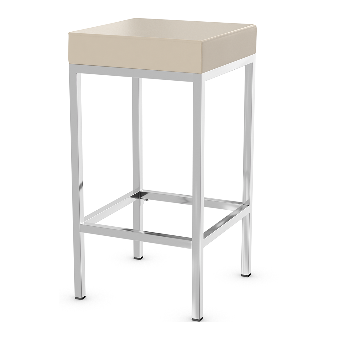 Faux Leather Bar Stool With Chrome Steel Frame - Cranston