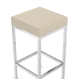 Faux Leather Bar Stool With Chrome Steel Frame - Cranston