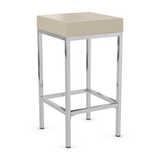 Faux Leather Bar Stool With Chrome Steel Frame - Cranston
