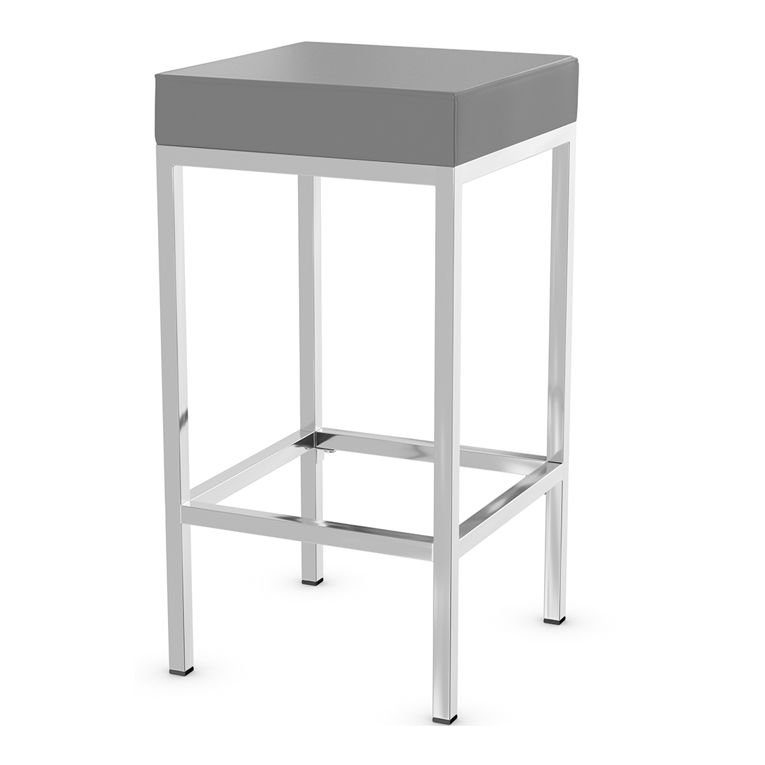 Faux Leather Bar Stool With Chrome Steel Frame - Cranston