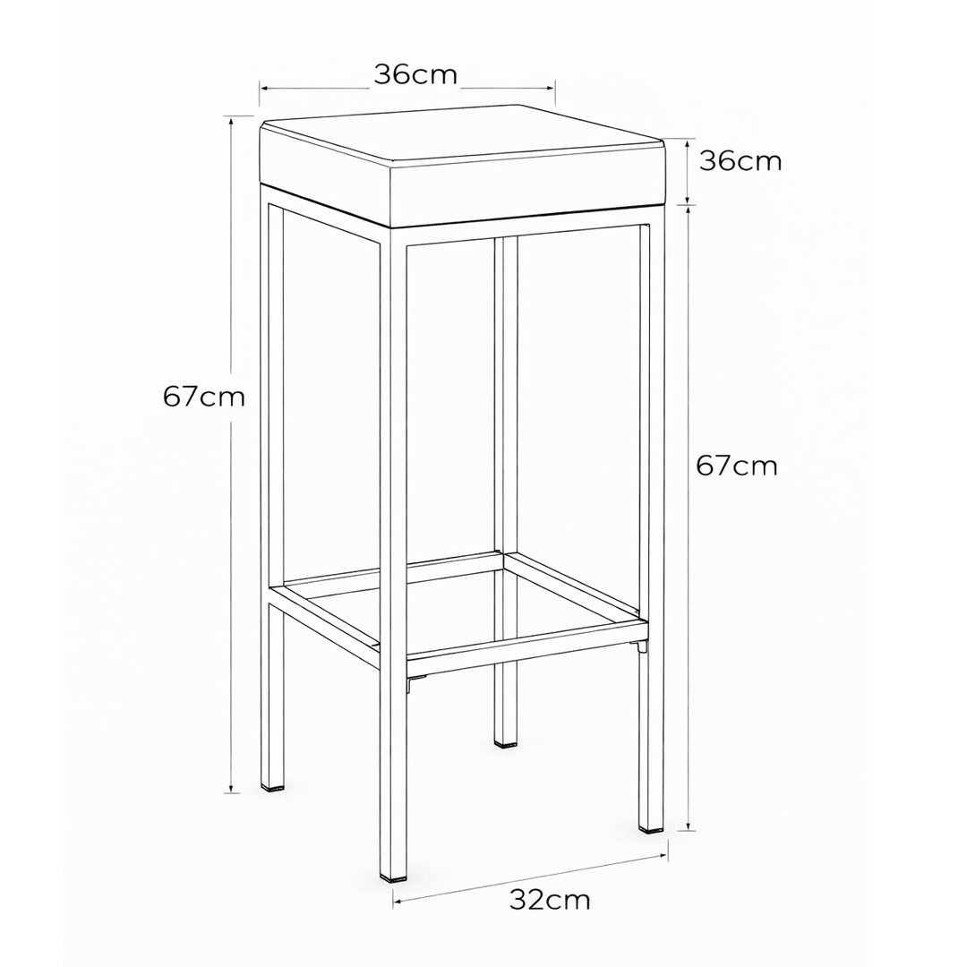 Faux Leather Bar Stool With Chrome Steel Frame - Cranston