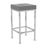 Faux Leather Bar Stool With Chrome Steel Frame - Cranston