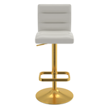 Faux Leather Bar Stool With Gold Base - Dunley