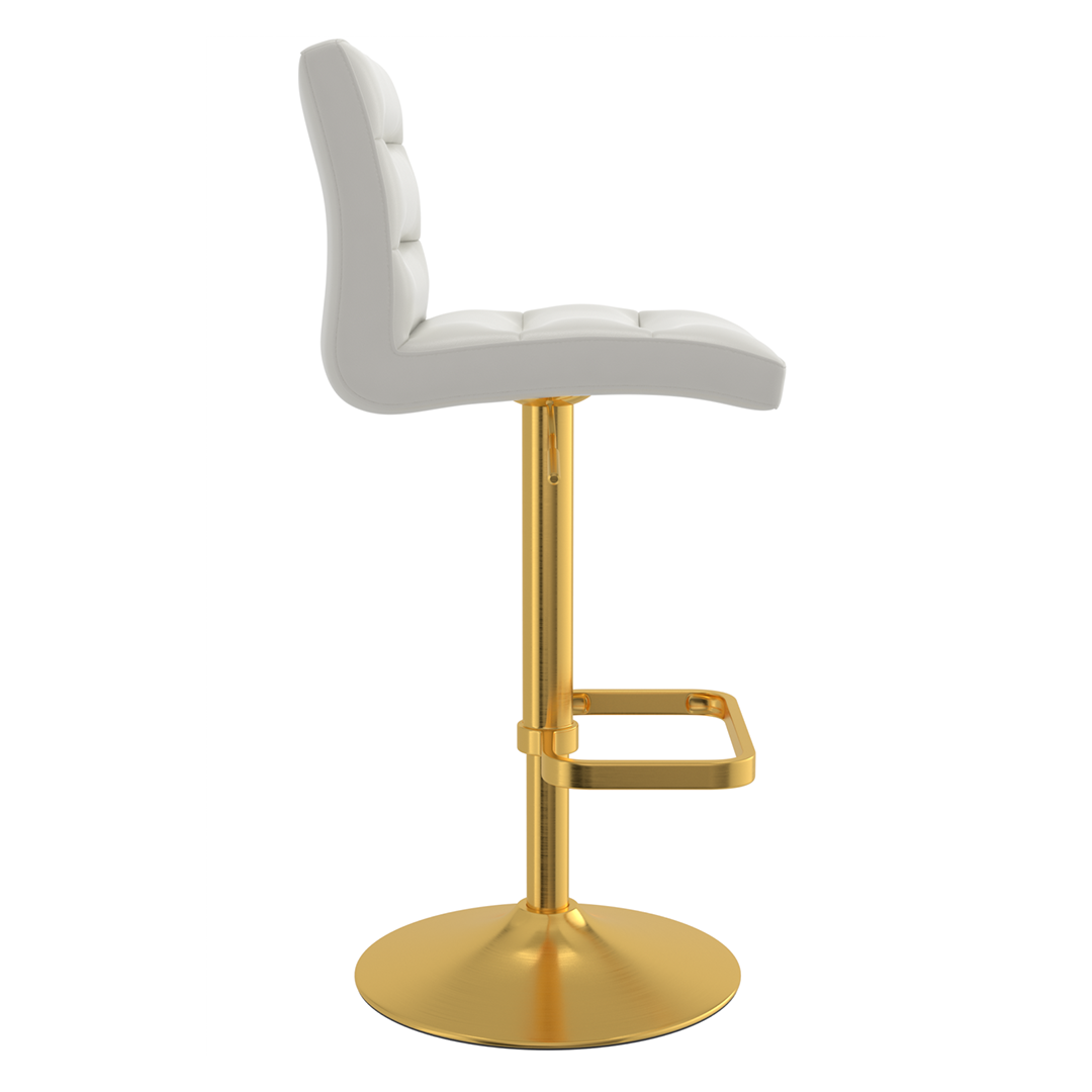 Faux Leather Bar Stool With Gold Base - Dunley