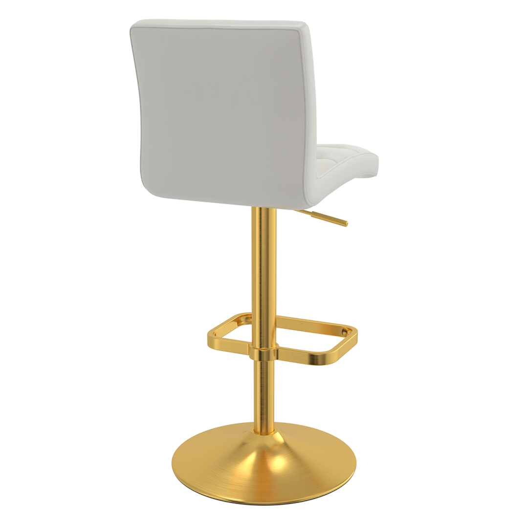 Faux Leather Bar Stool With Gold Base - Dunley