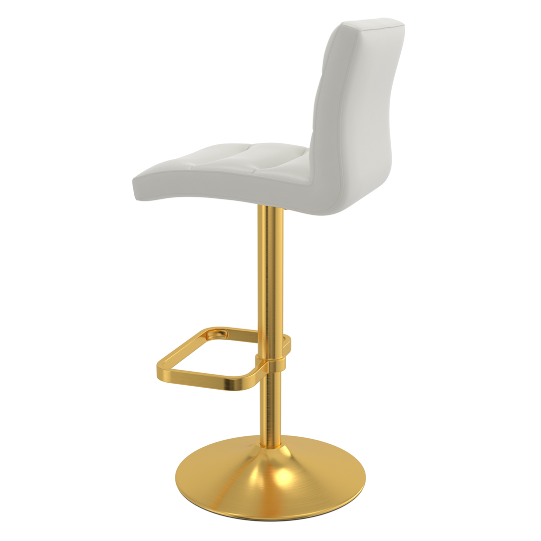 Faux Leather Bar Stool With Gold Base - Dunley