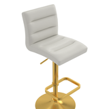 Faux Leather Bar Stool With Gold Base - Dunley
