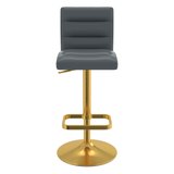 Faux Leather Bar Stool With Gold Base - Dunley