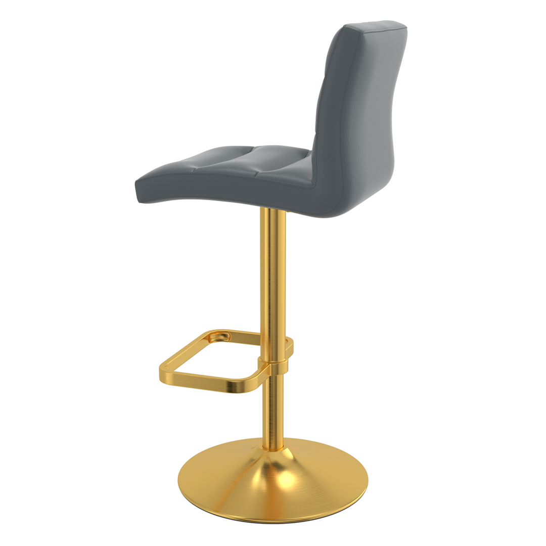 Faux Leather Bar Stool With Gold Base - Dunley