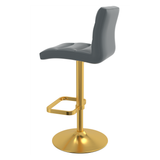 Faux Leather Bar Stool With Gold Base - Dunley