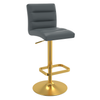 Faux Leather Bar Stool With Gold Base - Dunley