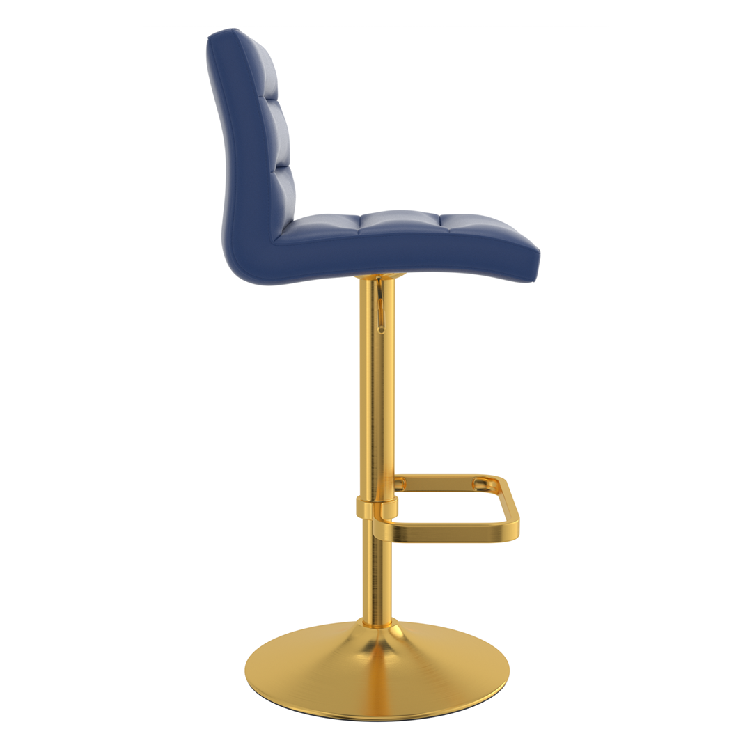 Faux Leather Bar Stool With Gold Base - Dunley