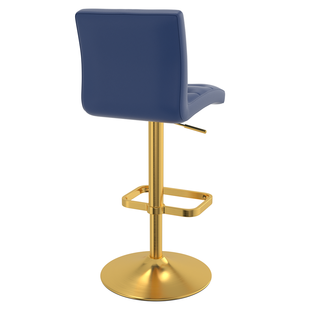 Faux Leather Bar Stool With Gold Base - Dunley