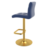 Faux Leather Bar Stool With Gold Base - Dunley