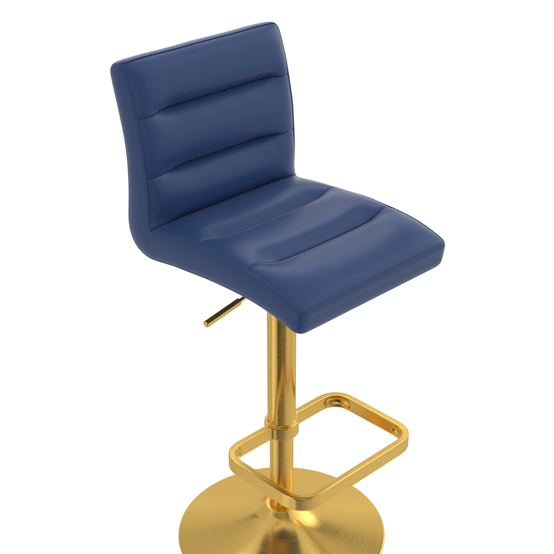 Faux Leather Bar Stool With Gold Base - Dunley