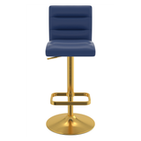 Faux Leather Bar Stool With Gold Base - Dunley