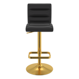 Faux Leather Bar Stool With Gold Base - Dunley