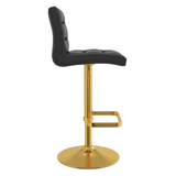 Faux Leather Bar Stool With Gold Base - Dunley