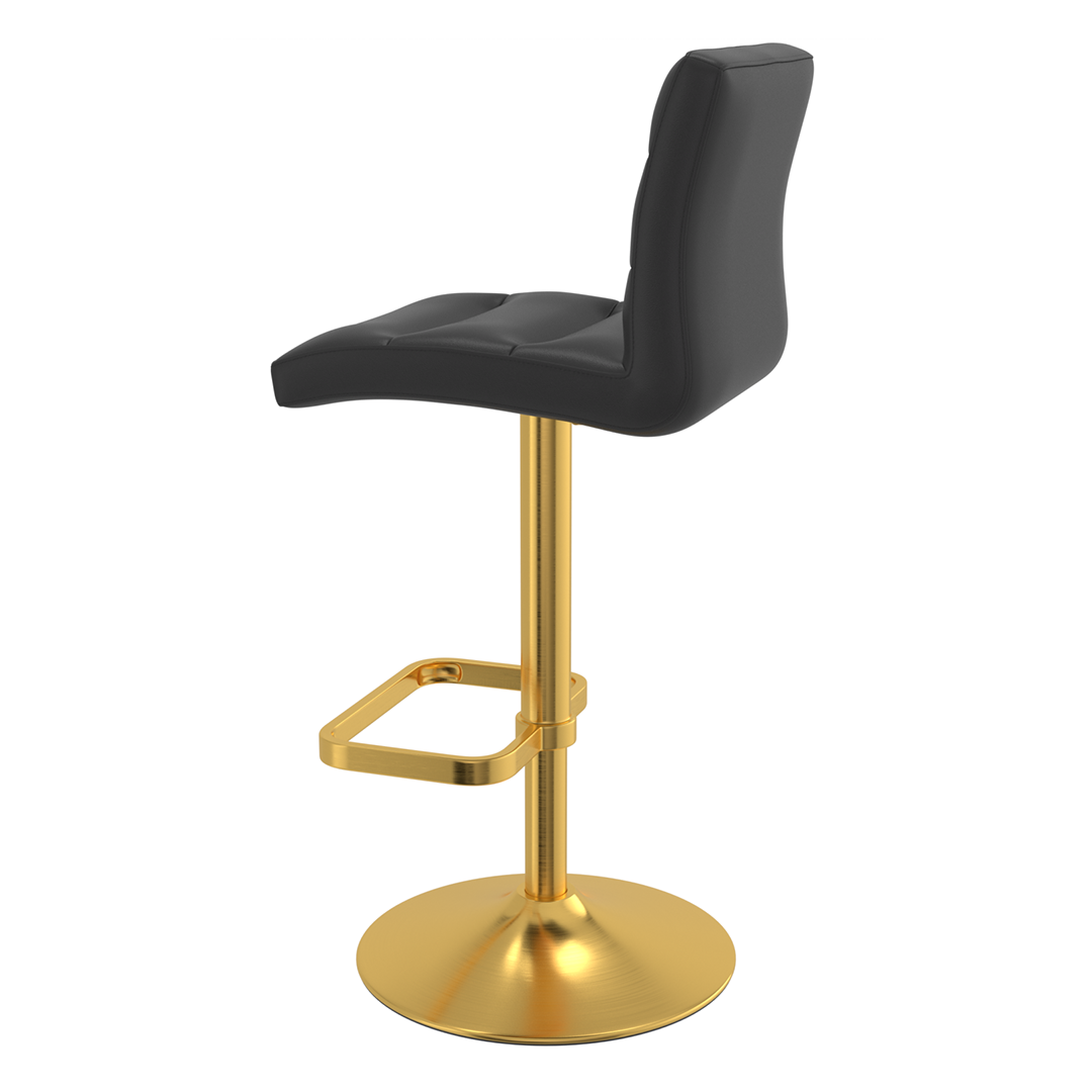Faux Leather Bar Stool With Gold Base - Dunley